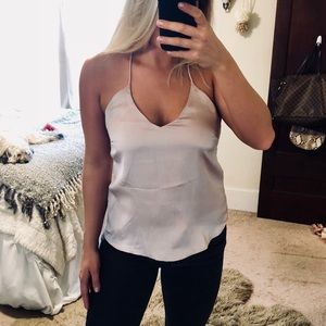 Light Pink Silk Tank Top